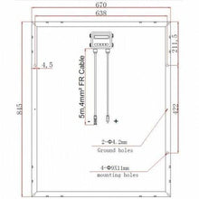 Load image into Gallery viewer, 100W 12V Monocrystalline Solar Panel with 2×5 m MC4 Cables | 4Boats