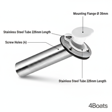 Load image into Gallery viewer, Stainless Steel Boat Rod Holder Flush Mount 226mm x 38mm White Cap Marine Grade