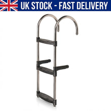 Load image into Gallery viewer, 3-Step Inox Stainless Steel Boat Boarding Ladder Folding Hooks 830x350mm 316