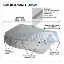 Load image into Gallery viewer, Boat Cover Size 1 | Fits 14-16ft (4.27-4.88m) | Silver Waterproof Marine Grade