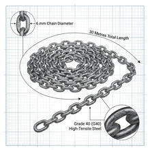 Load image into Gallery viewer, Lofrans 6mm Calibrated Anchor Chain 30m Galvanised ISO 4565 DIN 766 G40 72749