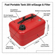 Load image into Gallery viewer, Fuel Portable 25 L Fuel Tank with Gauge &amp; Filter | 4Boats