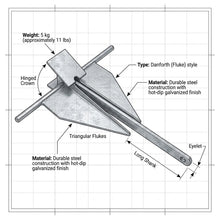 Load image into Gallery viewer, Anchor hot-dip galvanised Danforth 5 kg | 4Boats