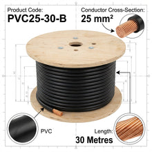 Load image into Gallery viewer, AMC 25mm 170A Flexible Battery Cable Black 30m Reel Marine Automotive PVC25-30-B
