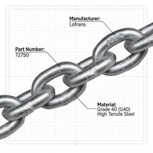 Load image into Gallery viewer, Lofrans 72750 6mm Anchor Chain G40 ISO 4565 DIN 766 Galvanized 50m Calibrated