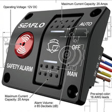 Load image into Gallery viewer, SEAFLO 12V Bilge Pump Alarm Switch Panel 20A Max SFASP1-01 Marine Boat Safety