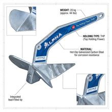 Load image into Gallery viewer, Lofrans' Anchor ALPHA THP 20 kg Hot-Dip Galvanised | 4Boats