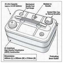 Load image into Gallery viewer, Fuel Portable 25 L Fuel Tank with Gauge &amp; Filter | 4Boats