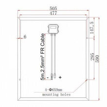 Load image into Gallery viewer, 50W 12V Monocrystalline Solar Panel with 2 × 5 m MC4 Cables | 4Boats