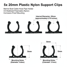 Load image into Gallery viewer, 5x 15mm Plastic Nylon Support Clips - Marine Boat Hook &amp; Pipe Storage Holder