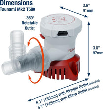 Load image into Gallery viewer, Attwood Tsunami Mk2 T500 Manual Bilge Pump 500 GPH 12V Boat Marine 5606-7