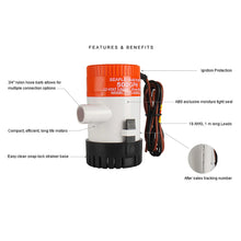 Load image into Gallery viewer, Seaflo Manual Bilge Pump 01 Series 12V — 1,892 LPH (500