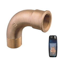Load image into Gallery viewer, Guidi Brass 90° Bend M-F 1/2 in - Retail Pack | 4Boats