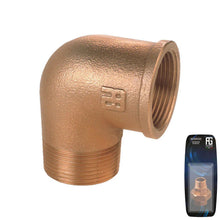 Load image into Gallery viewer, Guidi Bronze 90° Elbow M-F 1 in Retail Pack | 4Boats