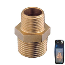 Load image into Gallery viewer, Guidi Brass Reducing Nipple M-M 1in x 3/4in BSPT Retail Pack | 4Boats