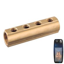 Load image into Gallery viewer, Guidi Brass 4-Way Manifold 19 × 12.7 mm BSP (3/4 in x 1/2 in) | 4Boats
