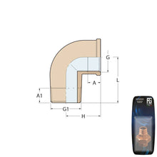 Load image into Gallery viewer, Guidi Brass 90° Elbow M-F 9.5 mm (3/8 in) Retail Pack | 4Boats