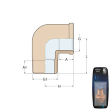 Load image into Gallery viewer, Guidi Bronze 90° Elbow M-F 1 in Retail Pack | 4Boats