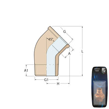 Load image into Gallery viewer, Guidi Bronze 45° Elbow M-F 1 in BSPT Retail Pack | 4Boats