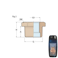 Load image into Gallery viewer, Guidi Brass M-F Bushing 1-1/4 × 3/4 in BSPT Retail Pack | 4Boats