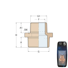 Load image into Gallery viewer, Guidi Brass Reducing Nipple M-M 1in x 3/4in BSPT Retail Pack | 4Boats