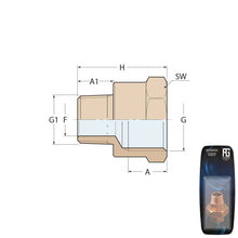 Load image into Gallery viewer, Guidi Brass Reducing Nipple F-M 25.4×12.7 mm (1×1/2 in) | 4Boats