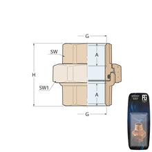 Load image into Gallery viewer, Guidi Brass Union F-F Tapered Seat &amp; O-Ring 1¼ in Retail Pack | 4Boats