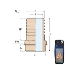 Load image into Gallery viewer, Guidi Brass hose connector G 1/2 × 19 mm Retail Packed | 4Boats