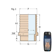 Load image into Gallery viewer, Guidi Brass Hose Connector G1 BSPP x 32 mm - Retail Packed | 4Boats