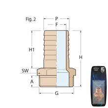 Load image into Gallery viewer, Guidi Bronze Hose Connector M 3/4 × 19 mm - Retail Pack | 4Boats