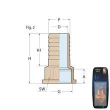Load image into Gallery viewer, Guidi Bronze Hose Connector 25 mm (3/4 in) - Retail Pack | 4Boats