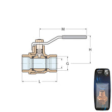 Load image into Gallery viewer, Guidi Nickel‑Plated Brass M‑M Ball Valve 25.4 mm (1 in) BSPP | 4Boats