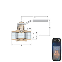 Load image into Gallery viewer, Guidi Nickel-Plated Brass Lever Ball Valve, M-M G1/2 | 4Boats