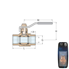Load image into Gallery viewer, Guidi Bronze Lever Ball Valve Male BSPP Full Flow 1/2 in | 4Boats