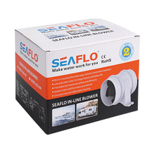 Load image into Gallery viewer, Seaflo 12V 4" In-Line Marine Bilge Blower 235 CFM High Volume 04 Series IB123504