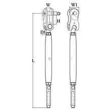 Load image into Gallery viewer, Talamex Riggingscrew M10 Rigging Screw Ø 5 mm Toggle Terminal | 4Boats