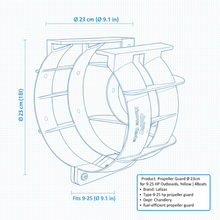 Load image into Gallery viewer, 9" Yellow Propeller Guard for 9-25HP Outboards Safety Cage Nuova Rade 198165