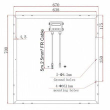Load image into Gallery viewer, 80W 12V solar panel with 2×5 m MC4 cables | 4Boats