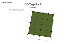 Load image into Gallery viewer, DD 5x5 Olive Green Tarp