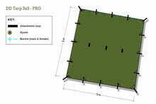 Load image into Gallery viewer, DD Hammocks Tarp 3x3 Pro - Olive Green