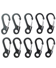 Load image into Gallery viewer, Kombat Paracord Carabiners Metal - 10 Pack - Black