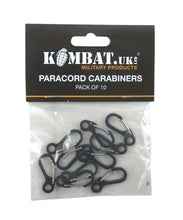 Load image into Gallery viewer, Kombat Paracord Carabiners Metal - 10 Pack - Black