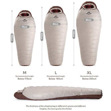Load image into Gallery viewer, Naturehike Snowbird Mummy duck down winter Sleeping Bag (Various Sizes and Ratings )
