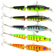 Load image into Gallery viewer, HENGJIA 5 PCS 10.5cm 9.6g 2-section Plastic Hard Baits Fishing Lures Set Tackle Baits, 10.5cm 9.6g