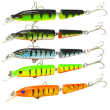 Load image into Gallery viewer, HENGJIA 5 PCS 10.5cm 9.6g 2-section Plastic Hard Baits Fishing Lures Set Tackle Baits, 10.5cm 9.6g
