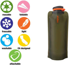 Load image into Gallery viewer, Vapur Wide Mouth 700ml Folding Water Bottle (Various Colours)