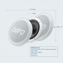 Load image into Gallery viewer, Nuova Rade 74576 Two-Way Marine Speakers 100W 6.5" Non-Magnetic White Pair