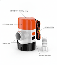 Load image into Gallery viewer, Seaflo 1100GPH 12V Bilge Pump 13A Series Submersible Marine Water BP1G110013A