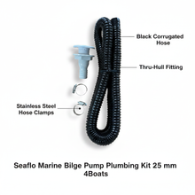Load image into Gallery viewer, SEAFLO Marine Bilge Pump Plumbing Kit 1" 25mm Hose Clamps Thru-Hull BPK1-000-01