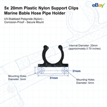 Load image into Gallery viewer, 5x 15mm Plastic Nylon Support Clips - Marine Boat Hook &amp; Pipe Storage Holder